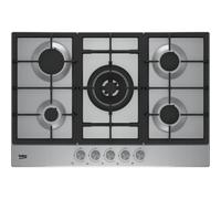 Placa de gas Beko HIAW 75225 SL 5 fuegos encastrable acero inoxidable 75cm apagado automático
