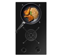 Placa de gas Bolero Squad G 2400S 2 fuegos 5,2kW Nano Glass hierro fundido WOK seguridad