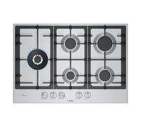 Placa de gas Bosch PCS7A5I90 - 75 cm, 5 fuegos, acero inoxidable