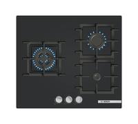Placa de gas Bosch PNC6B6K40 de 60 cm, 3 quemadores y cristal negro