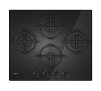 Placa de gas candy csg6dtb 4 zonas de cocción gas natural acero inox negro 60cm