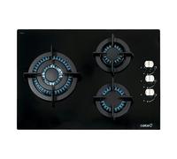 Placa de gas Cata CCI 5003 BK - 3 zonas, cristal negro, integrable
