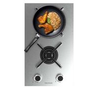 Placa de gas Cecotec Bolero Squad G 2400S Inox 2 fuegos WOK acero inoxidable
