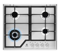 Placa de gas Electrolux KGS6436SX de 60 cm con 4 quemadores e inox antihuellas