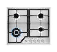 Placa de gas electrolux kgs6436sx 4 zonas de cocción gas propano acero inox gris con encendido integrado 60cm