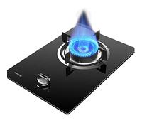 Placa de Gas, Encimera de Gas, Cocina de Gas de 4 quemadores, Cocina de Gas de 4 quemadores, Cocina de Gas de 8 kW, vitrocerámica de Vidrio Templado Negro, Cocina empotrada de Triple Anillo.