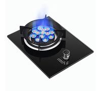 Placa de Gas, Encimera de Gas, Cocina de Gas de 7 quemadores, 2 kW, empotrada, 1 Placa de cocción, 13 cámaras, Wok, a Prueba de explosiones, Color Negro