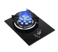 Placa de Gas, Encimera de Gas, Cocina de Gas de 7 quemadores, 2 kW, empotrada, 1 Placa de cocción, 13 cámaras, Wok, a Prueba de explosiones, Color Negro