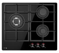 Placa de gas fagor 3cfi-3glspa 3 zonas de cocción gas butano/propano/natural cristal negro con encendido integrado 60cm