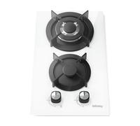 Placa de gas IsEasy MGBG-312A 2 hornillos vidrio blanco
