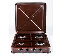 Placa de gas Ravanson K-04BR Marrón 4 fuegos control frontal encimera