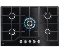 Placa de gas Serie 600 KGG75362K de 5 zonas butano/propano (negra) - ELECTROLUX