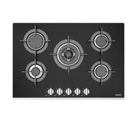 Placa de gas Svan 70 cm 5 quemadores wok negro autoignición