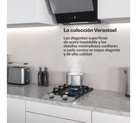 Klarstein Verosteel Placa de Gas 2 Quemadores - 4200W, 30cm, Cristal & Acero Inoxidable, Encendido Eléctrico, GLP/Gas Natural, Protección Antillama, Encimera Cocina