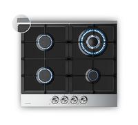 Placa de gas Verosteel de 4 quemadores, encendido eléctrico, compatible con gas natural y GLP, 8000 W, 60 cm