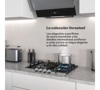 Placa de gas Verosteel de 4 quemadores, encendido eléctrico, compatible con gas natural y GLP, 8000 W, 60 cm