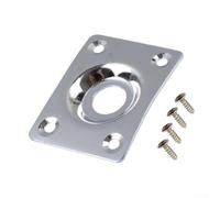 Placa de gato de guitarra para guitarra eléctrica Tele, panel de control rectangular de aleación de metal, 27 mm, distancia entre agujeros cromada