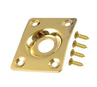 Placa de gato de guitarra para guitarra eléctrica Tele, panel de control rectangular de aleación de metal, 27 mm, distancia entre agujeros, cromo (dorado)