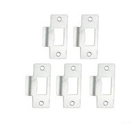 Placa de golpe restaurador de pestillo de puerta para puertas, 5/10 piezas de acero inoxidable con acabado cromado, herrajes generales de bloqueo de puerta, cerradura de puerta ajustable de dos piezas