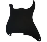 Placa de golpeador Musiclily de 4 agujeros con contorno personalizado en blanco para guitarra Fender Stratocaster Strat estilo ST, 1 capa, negro
