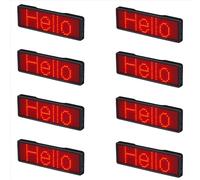 Placa de identificación LED con Bluetooth, recargable, con luz, programable, para mensajes, tipo 2, 8 unidades