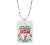 Placa de identificación oficial del Liverpool FC con escudo de colores, cadena de bolas de acero inoxidable, regalo LFC para hombre