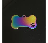 Placa de Identificación para Mascotas de Acero Inoxidable Grabada a Medida - Diseño de y Hueso Hueco para Perros y Gatos, Placa de Antipérdida