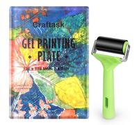 Placa de impresión de gel reutilizable - Placa de gel de 12,7 x 17,8 cm con rodillo de goma a presión, suministros de impresión para hacer tarjetas, artes y manualidades, álbumes de recortes y diario