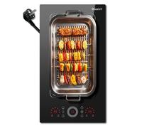 Placa de Induccion 2 Fuegos Flexible con Enchufe Disaenvir, Vitroceramica Induccion 30 cm 3500W, Encimera Induccion Eléctrica de 230v, 9 Niveles, Función Boost, Temporizador, Bloqueo Para Niños, Negro