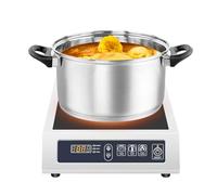 Placa de Inducción, 3500W 35cm Cocina Eléctrica de Inducción, 75kg Grande Profesional Placa de Inducción, 1 Placa Para Diámetro de 12 - 30 cm Acero Inoxidable, Esmaltado, Ollas de Hierro