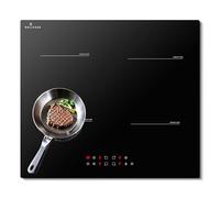 Placa de inducción 4 fuegos, DELITEER placa induccion autónoma, empotrable 60 cm, 7200 W, control táctil, función de impulso, temporizador, bloqueo seguridad para niños, 220 V ~ 240 V, sin enchufe.