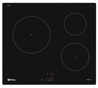 Placa de inducción balay 3eb864en con 3 zonas de cocción zona grande de 24cm 4600 w negro 60cm