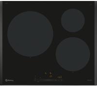 Placa de inducción balay 3eb965lh con 3 zonas de cocción zona grande de 28cm 7400 w negro 60cm