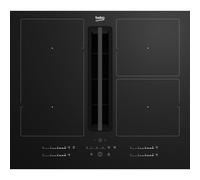 Placa de inducción Beko HIXI 64700 UF con campana integrada, 60 cm, 4 zonas, control táctil