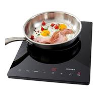 Placa de inducción Bigben 1950 W - 1 fuego, temporizador, control de temperatura 60-240 °C, ideal para estudio o cocina supletoria - Limpieza fácil - CKMONO1BK