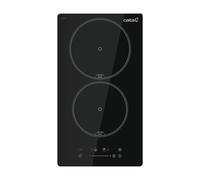 Placa de inducción CATA ISB 3102 BK/A, 2 zonas y 3500 W