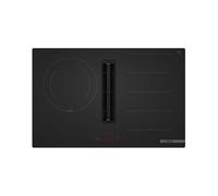 Placa de inducción con extractor bosch pxj81ah21e con 3 zonas de cocción y zona flex 7400w negro 80 cm