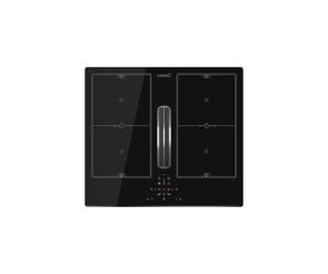 Placa de inducción con extractor cata inducción aspirante superficie as 600 con 4 zonas de cocción y zona flex 135w negro 59 cm