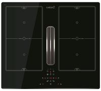 Placa de inducción de 4 zonas AS 600 de 7335 W con campana (negra) - CATA
