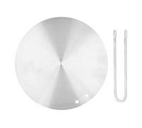 Placa de inducción difusora de calor, adaptador de cocina de acero inoxidable, placa convertidora de calor para estufa de gas y estufa eléctrica, calentamiento rápido con mango