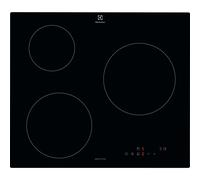 Placa de inducción electrolux cib60320ck con 3 zonas de cocción zona grande de 27cm 5800 w negro 60cm