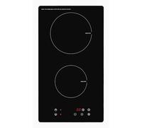 Exquisit® Placa de Inducción Encastrable 2 Zonas, 3500W, Negro, Control Táctil, 9 Niveles de Potencia, Temporizador, Bloqueo de Seguridad, Medidas (6,2 x 28,8 x 52,0 cm)