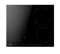 Placa de inducción fagor 3if-40ac con 4 zonas de cocción zona grande de 21cm 7350 w negro 60cm