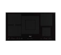 Placa de inducción Hotpoint 90 cm 5 zonas, vidrio negro, control táctil, temporizador, bloqueo infantil