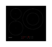 Placa de inducción indesit isf13q60ne con 3 zonas de cocción zona grande de 29cm 7200 w negro 60cm