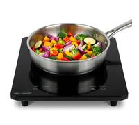 Placa de inducción portátil de 1 fuego, 2000 W, 9 niveles de potencia, temporizador de 99 minutos, seguridad infantil, extra fina, posible