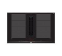Placa de inducción siemens ex875lx67e con 2 zonas de cocción y zona flex 7400 w negro 82cm
