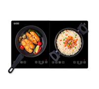 Placa de inducción TZS First Austria doble | 3500 W | 10 niveles de control de temperatura | Temporizador | Bloqueo para niños | Camping | Móvil