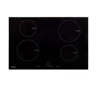VidaXL Placa de Inducción 4 Zonas 77cm Negro