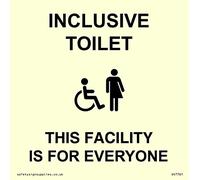 Placa de inodoro con texto "This Facility" is for Everyone - 100 x 100 mm - S10